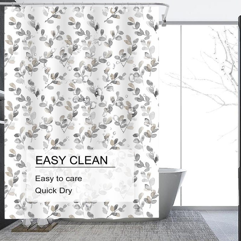 TIKABC Shower Curtain Liner, 4G PEVA Shower Liner, Plastic Waterproof Shower Curtains, with Grommet Holes and 3 Magnetic Weights(Mimosa) - Image 3